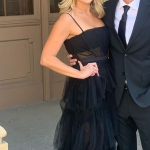 Betsy & Adam black tulle dress worn once! Size 8